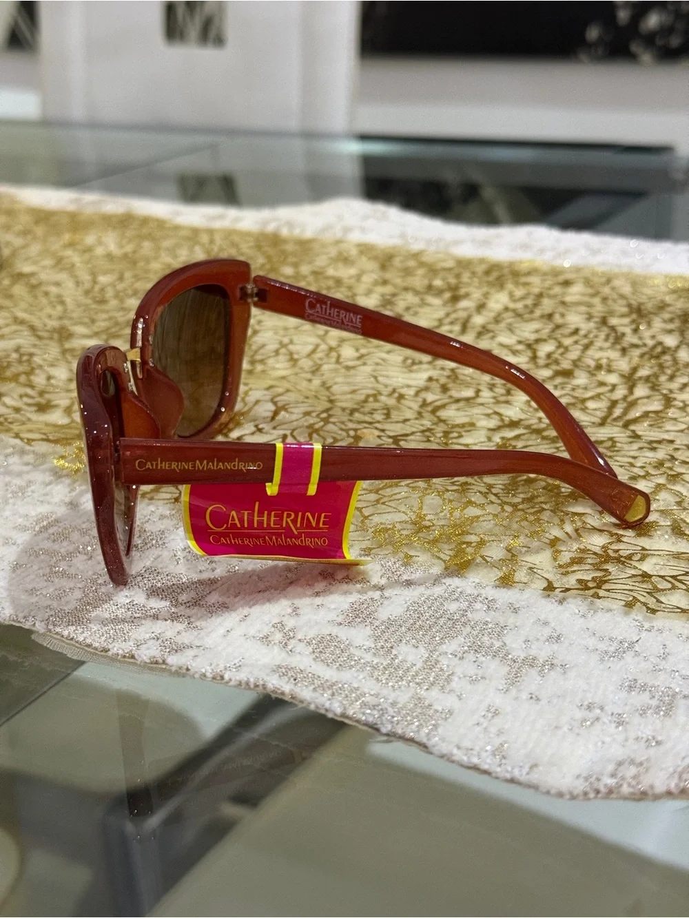NWT Catherine Malandrino Cat-Eye Sunglasses in Mauve, Very Rare, Vintage